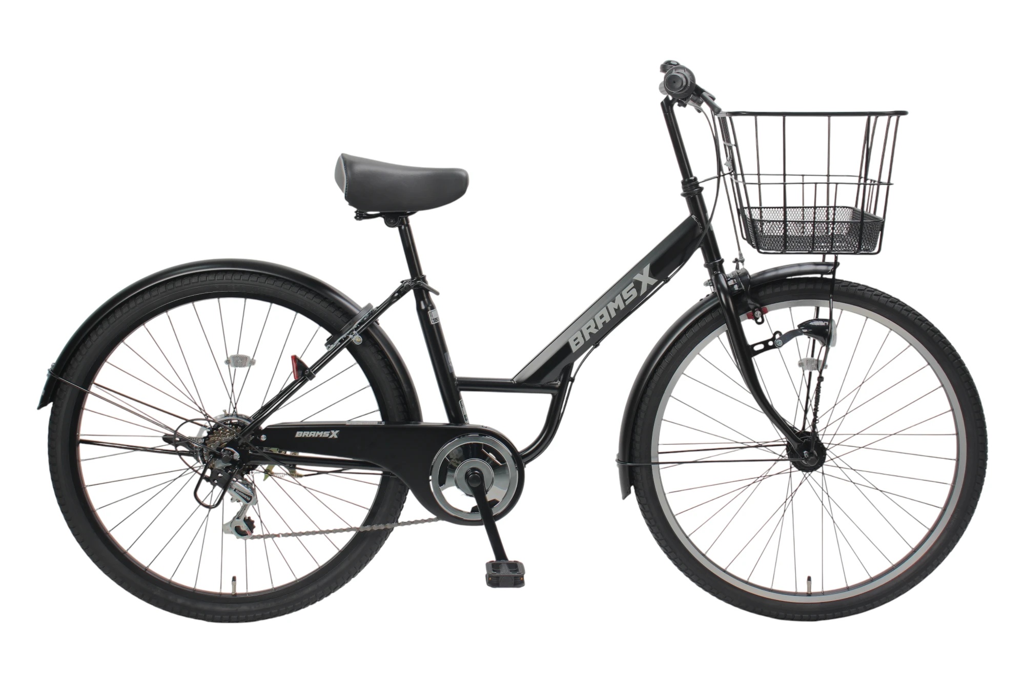 【レボルテ】シティサイクル ブラック バスケット付き コンセプトモデル｜サイモト自転車株式会社